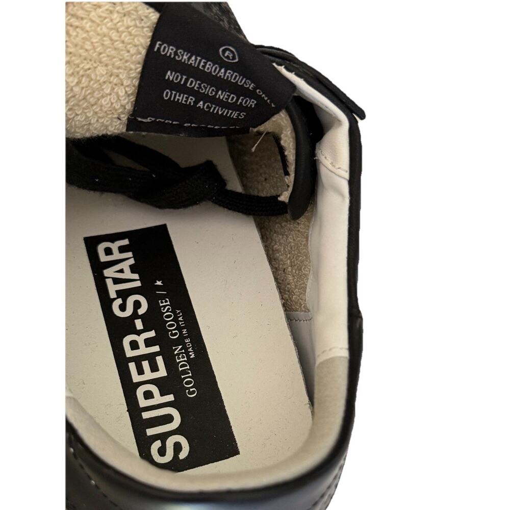 Golden Goose Super Star Sneakers Size 39 8 Black Sequin Skateboard Shoes Glitter - Picture 4 of 11